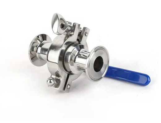 قیمت خوب SS304 S/s 316  Tri Clamp One Way Ball Valve Sanitary Food Grade Three Piece  3A CE آنلاین