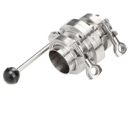 قیمت خوب Stainless Steel Hand Operated Butterfly Valve , Tri Clamp Ferrule Complete Set آنلاین